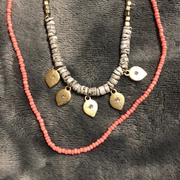 Pink AND GRAY NECKLACE - Picture 2 of 3